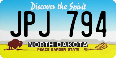 ND license plate JPJ794