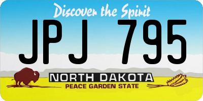 ND license plate JPJ795