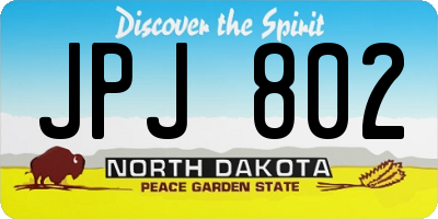 ND license plate JPJ802