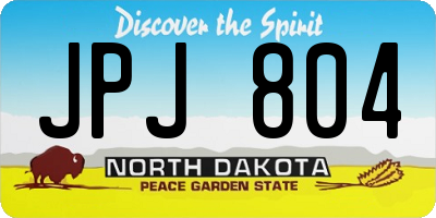 ND license plate JPJ804