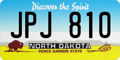 ND license plate JPJ810