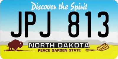 ND license plate JPJ813