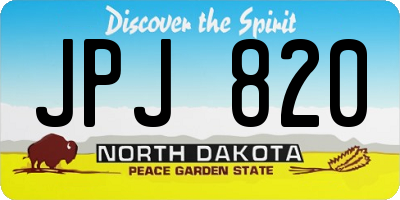 ND license plate JPJ820