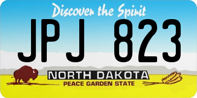 ND license plate JPJ823