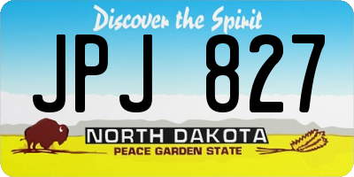 ND license plate JPJ827
