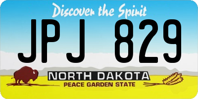 ND license plate JPJ829