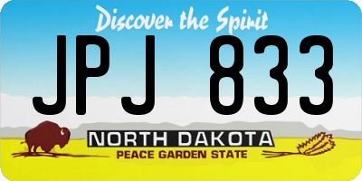 ND license plate JPJ833