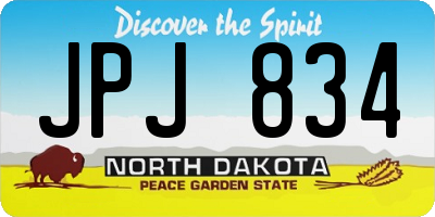 ND license plate JPJ834
