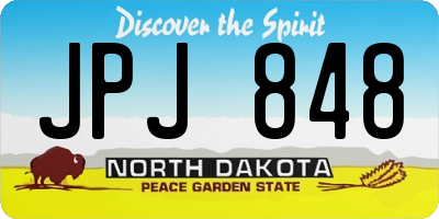 ND license plate JPJ848