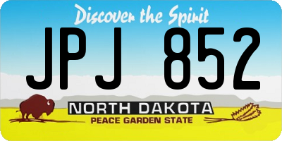 ND license plate JPJ852