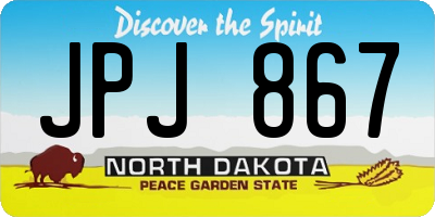 ND license plate JPJ867