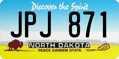 ND license plate JPJ871