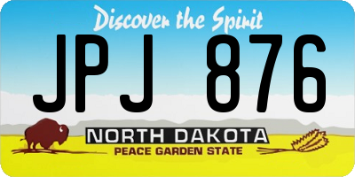 ND license plate JPJ876