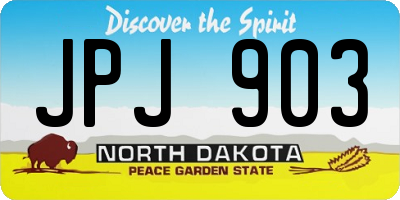 ND license plate JPJ903