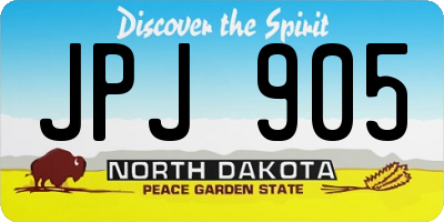 ND license plate JPJ905