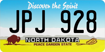 ND license plate JPJ928