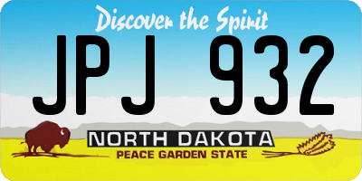 ND license plate JPJ932