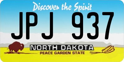 ND license plate JPJ937