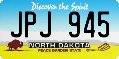 ND license plate JPJ945