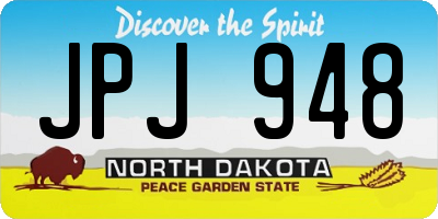 ND license plate JPJ948