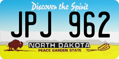 ND license plate JPJ962