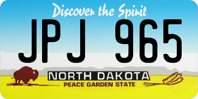 ND license plate JPJ965