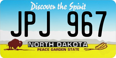 ND license plate JPJ967