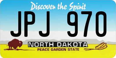 ND license plate JPJ970