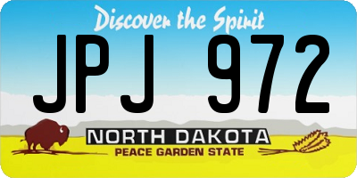 ND license plate JPJ972