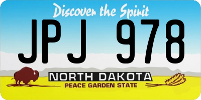 ND license plate JPJ978