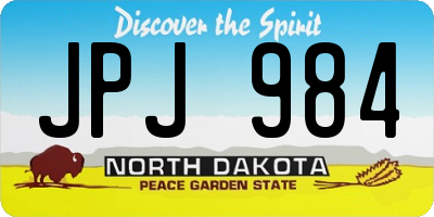 ND license plate JPJ984