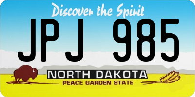 ND license plate JPJ985