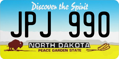ND license plate JPJ990