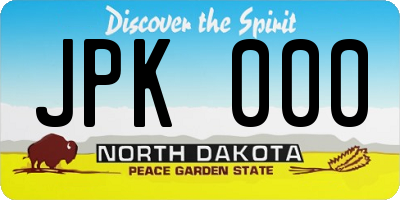 ND license plate JPK000