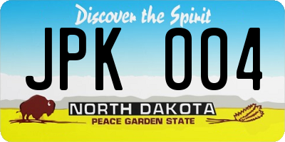 ND license plate JPK004