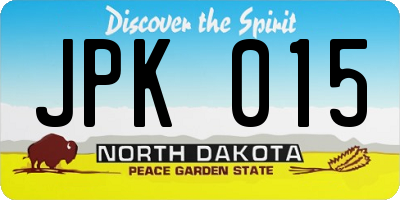 ND license plate JPK015