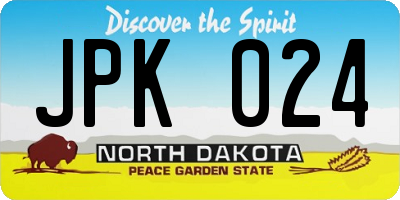 ND license plate JPK024