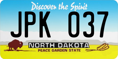 ND license plate JPK037