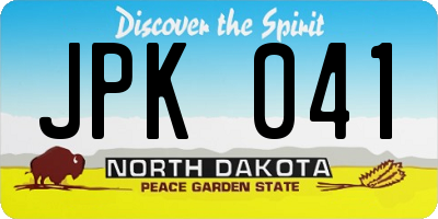 ND license plate JPK041