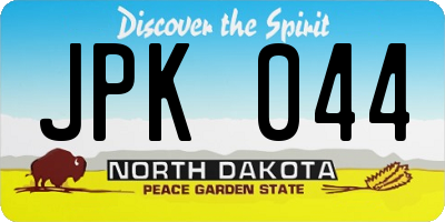 ND license plate JPK044