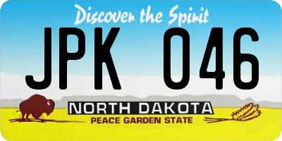 ND license plate JPK046