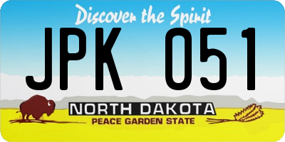 ND license plate JPK051