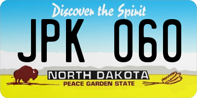 ND license plate JPK060