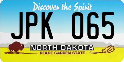 ND license plate JPK065