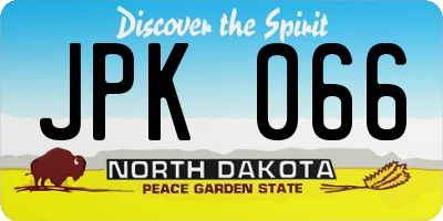 ND license plate JPK066