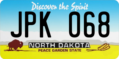 ND license plate JPK068