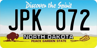 ND license plate JPK072