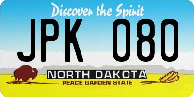 ND license plate JPK080