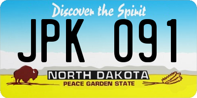 ND license plate JPK091