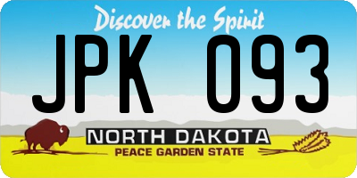ND license plate JPK093